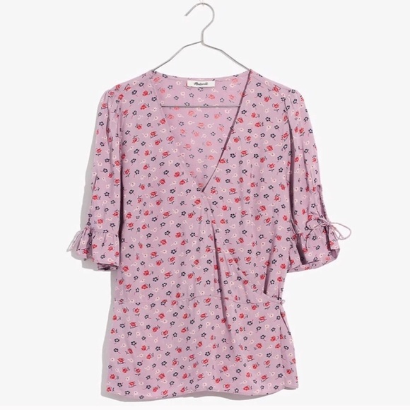 Floral Wrap Top - Picture 1 of 5